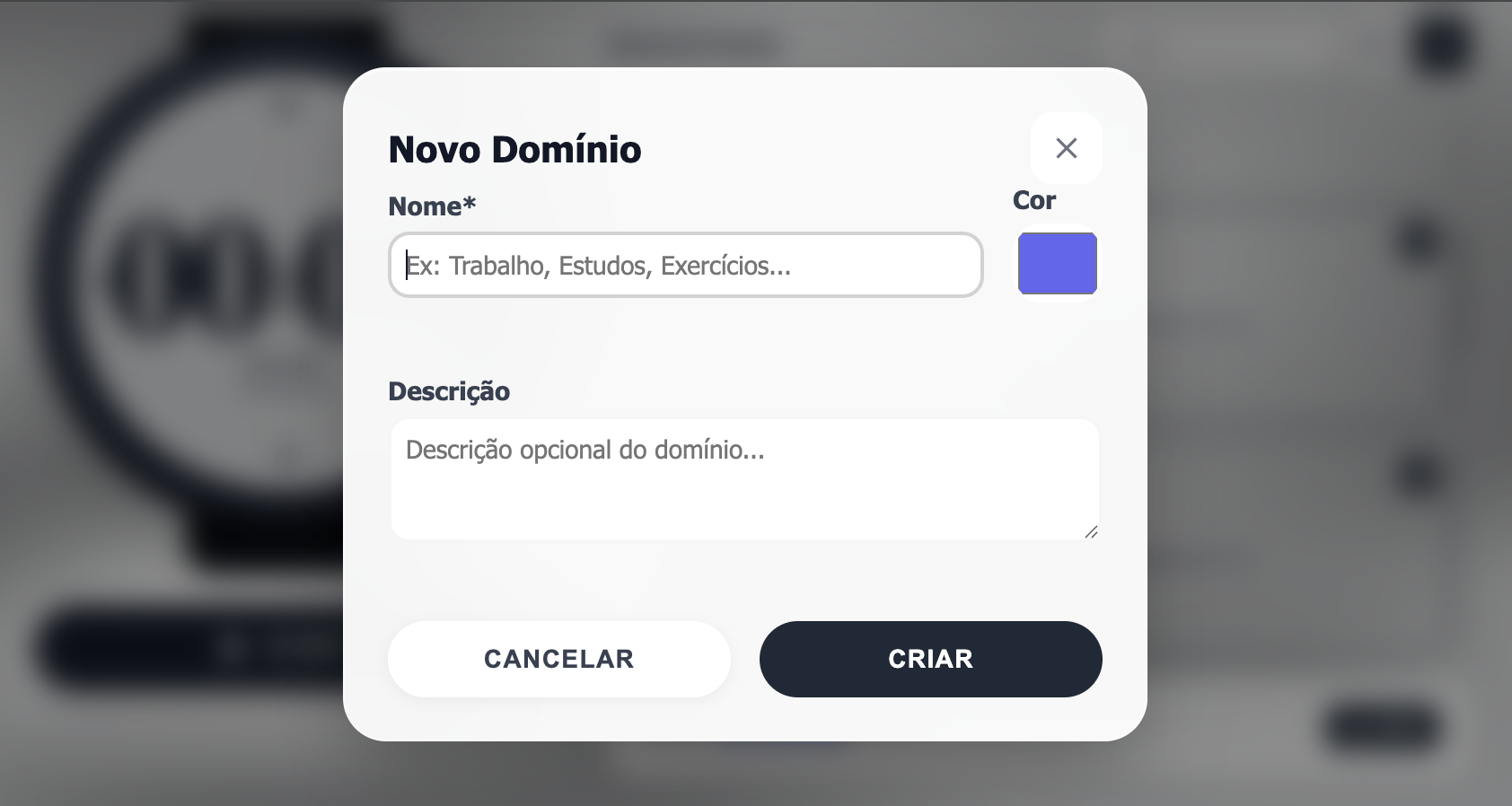 Gerenciamento de domínios no Stopwatch